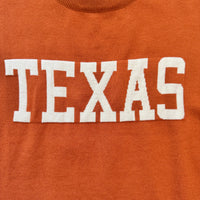 Texas Short Sleeve Sweater Burnt Orange Texas Close Up