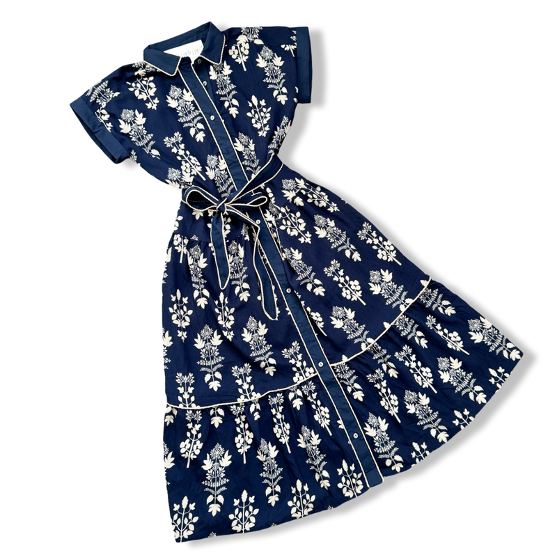 Regan Dress Entro Navy Floral