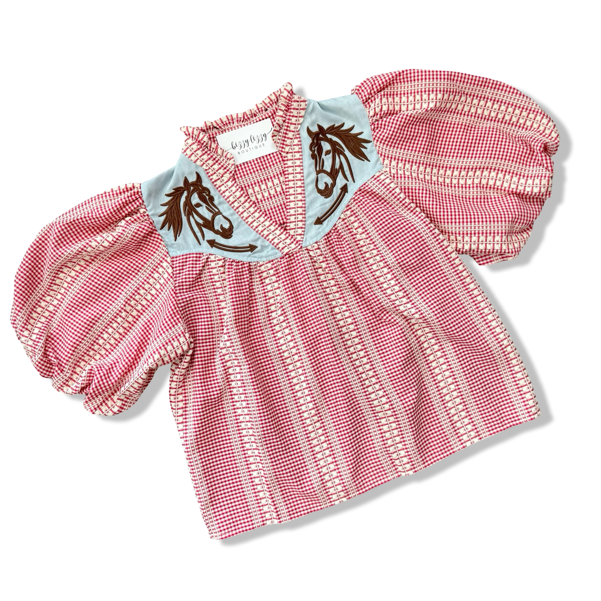 The Roy Top Western Red Top Embroidered Horse