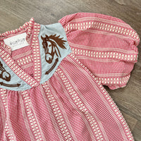 The Roy Top Western Red Top Embroidered Horse