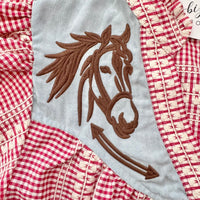 The Roy Top Western Red Top Embroidered Horse