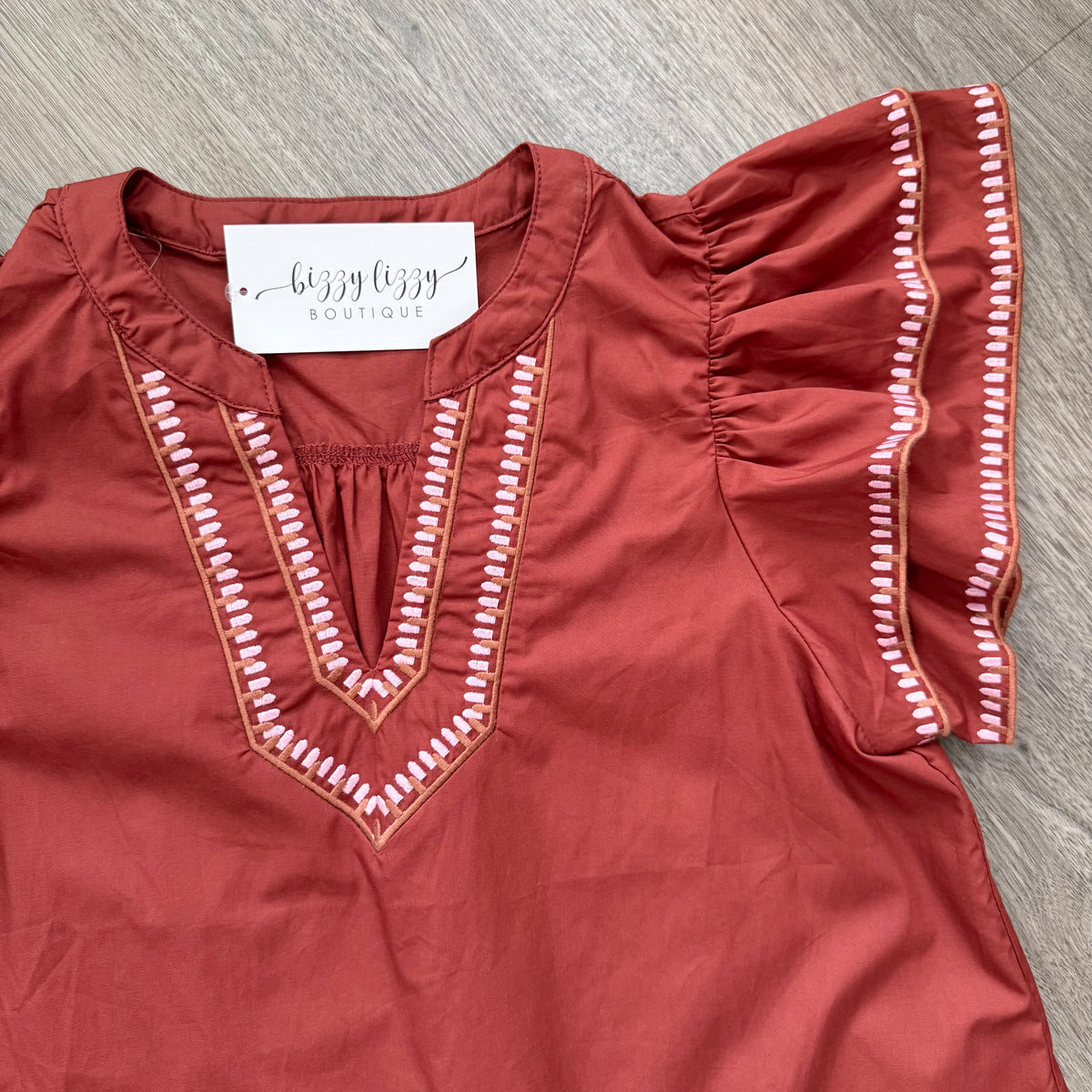 Tyra Top Entro Burnt Orange Embroidered 2