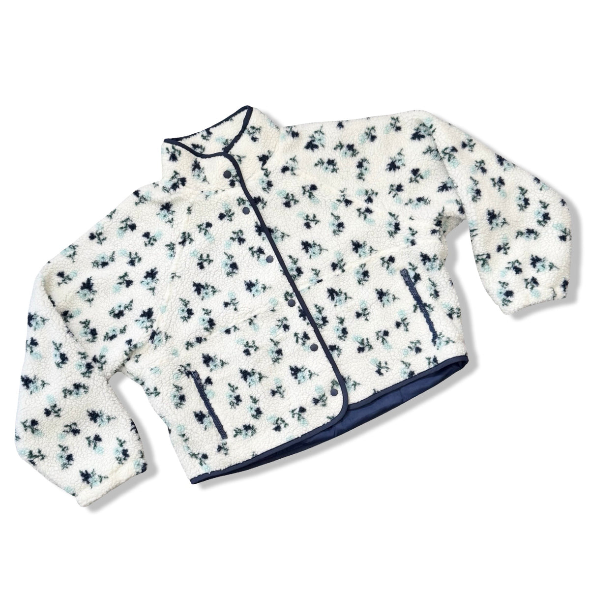 Vail Fleece Jacket Navy and Light Blue