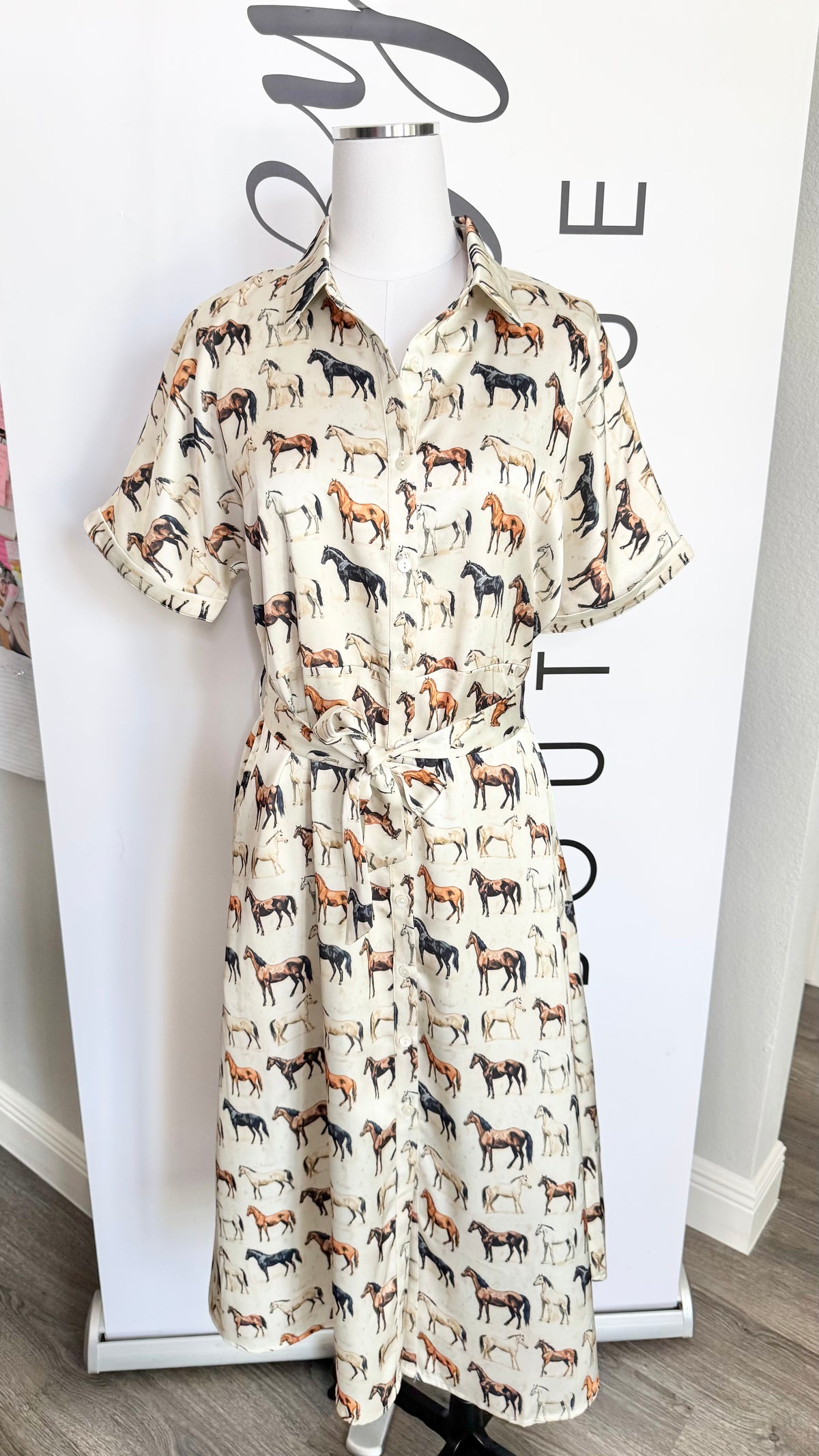 Vanessa Dress Horse Print YeeHaw Cowgirl Mannequin