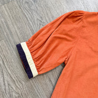 Varsity Top Burnt Orange Corduroy THML Sleeve