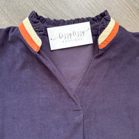 Varsity Top Navy Corduroy THML Collar