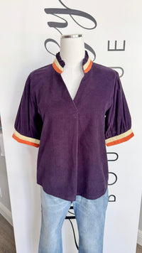 Varsity Top Navy Corduroy THML Mannequin