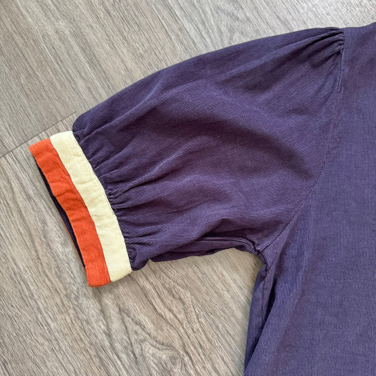 Varsity Top Navy Corduroy THML Sleeve