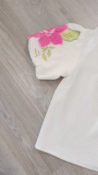 Bailey Umgee Embroidered Cream Top Video Close Up