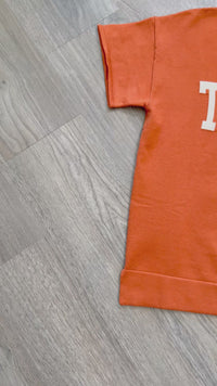 Texas Short Sleeve Sweater Burnt Orange Flat Video