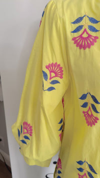 Lemon Yellow Entro Embroidered Top Zandra Video 2