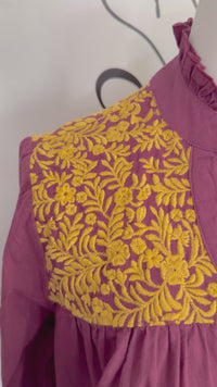Layerz Clothing Maroon and Gold Embroidered Top Jane Video 2