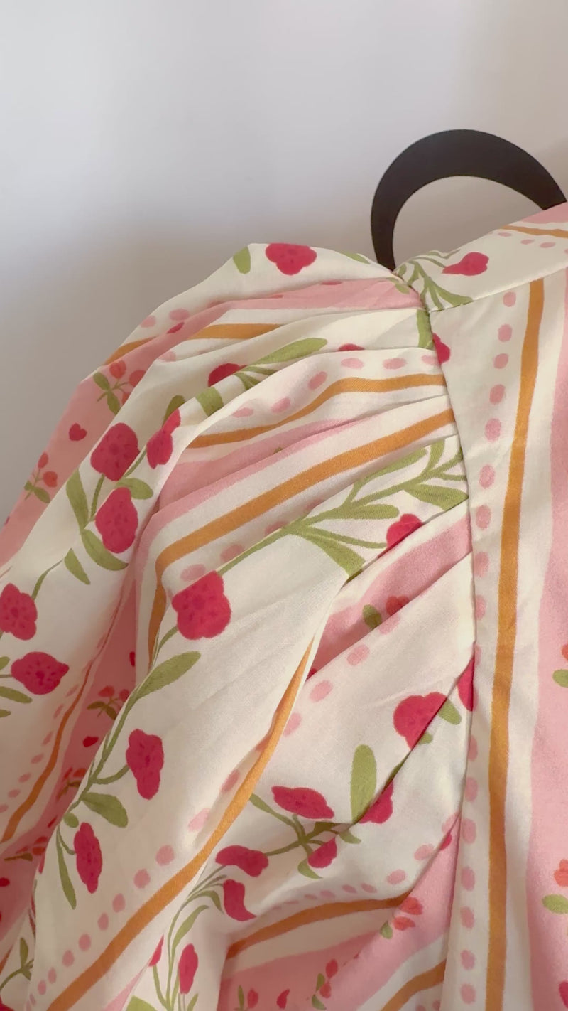 Sienna Floral Entro Pink and Red Top Mannequin Video 2