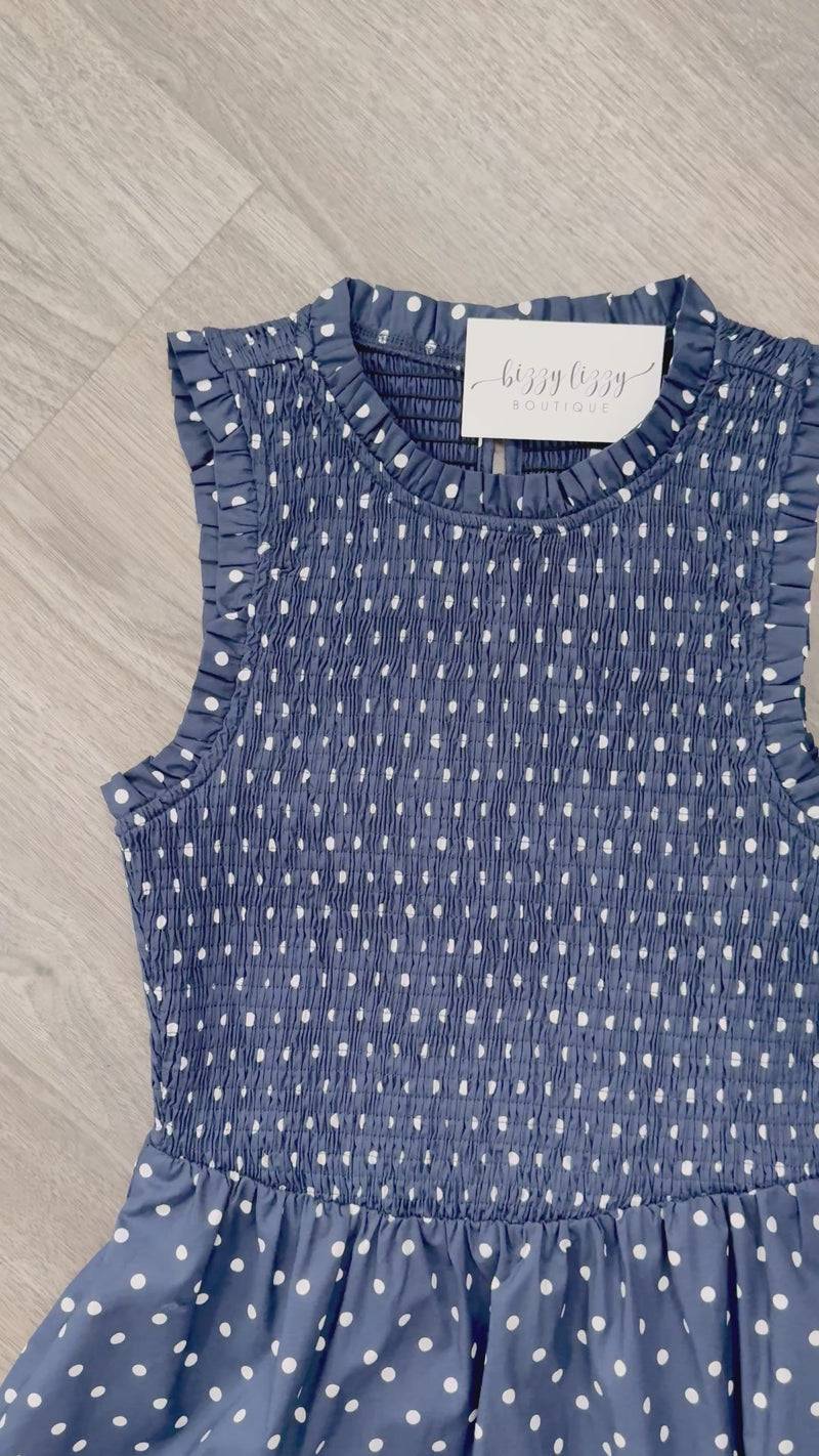 Nadia Sugarlips Navy Polka Dot Dress Close Up Video