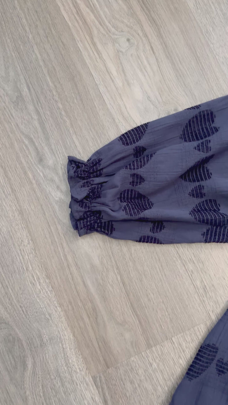 Juliet Top Umgee Navy Hearts Close Up Video
