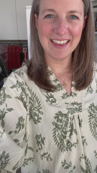 Lennon Green Umgee Print Top Model Video