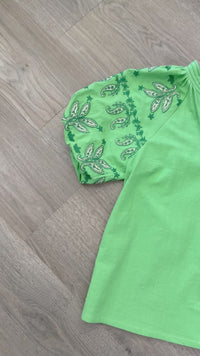 Kelly Green Umgee Embroidered Top Emerson Close Up Video