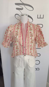 Sienna Floral Entro Pink and Red Top Mannequin Video
