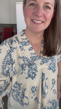 Lennon Blue Umgee Print Paisley Model Video