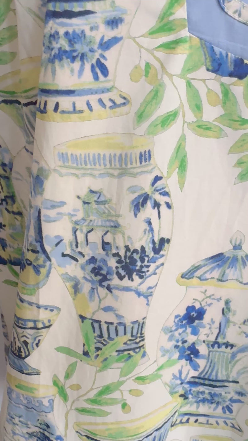 Umgee Chinoiserie Tea Dish Dress Blue Mannequin Video