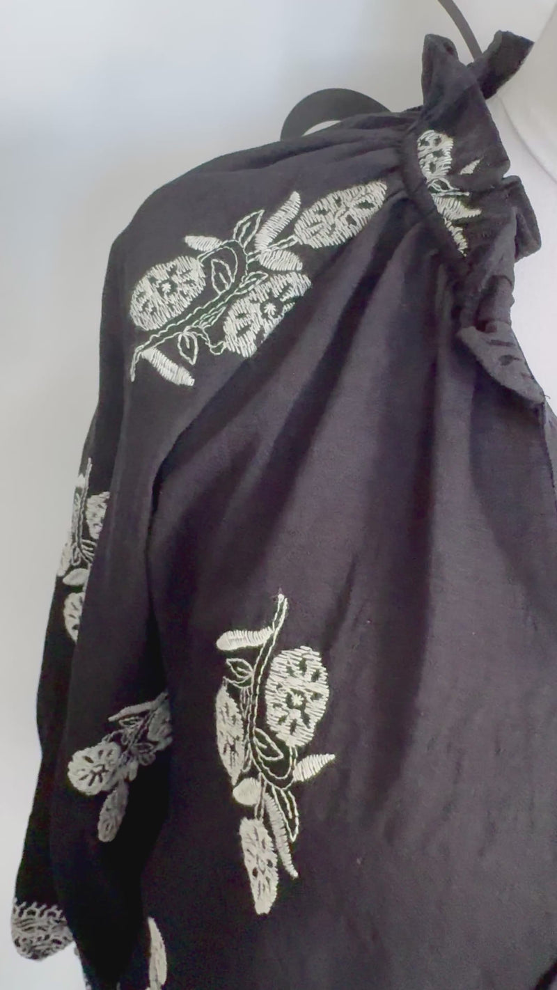 Natalie Entro Embroidered Top Black Mannequin Video