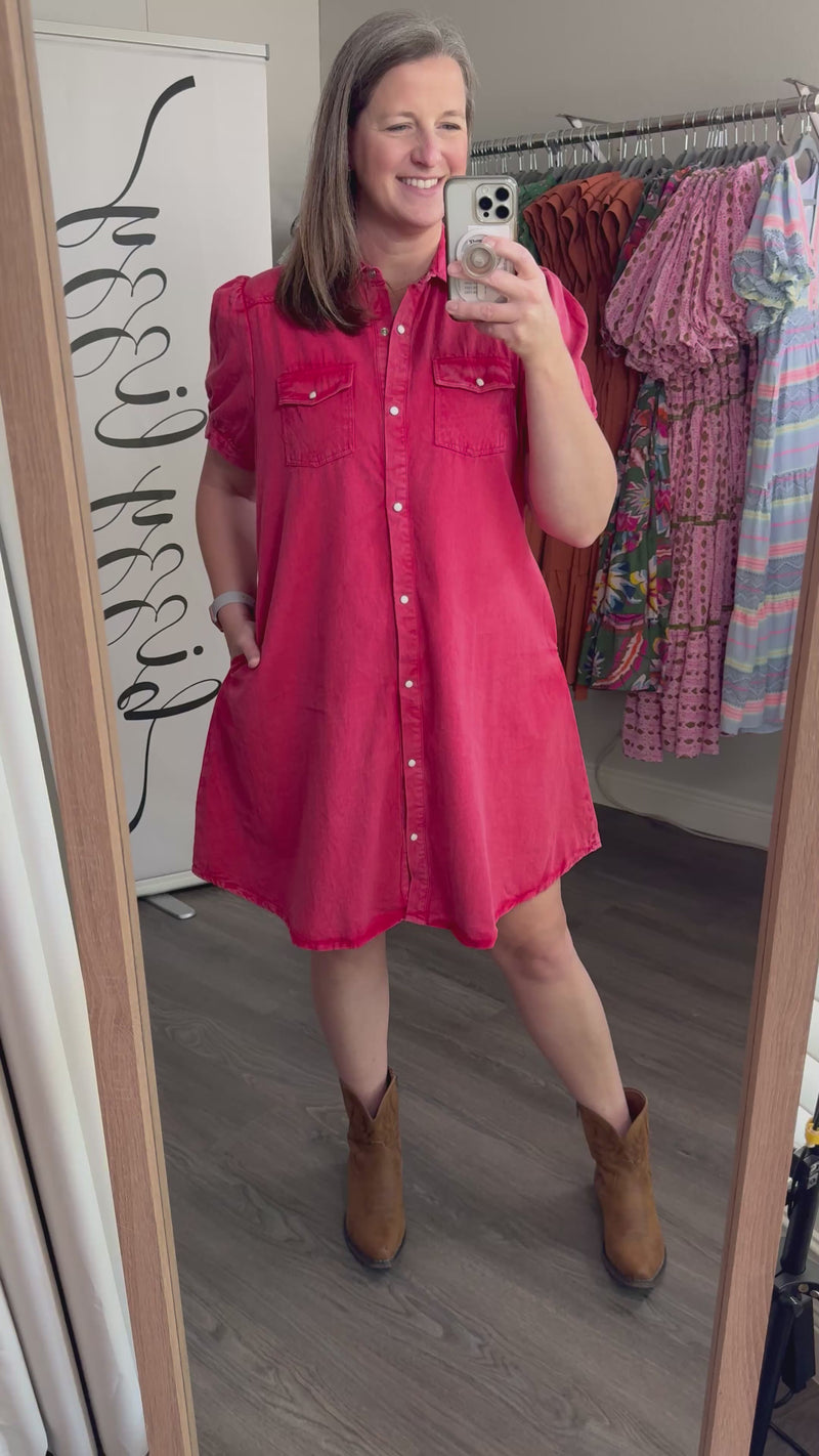 Annie Dress Layerz Red Denim Video