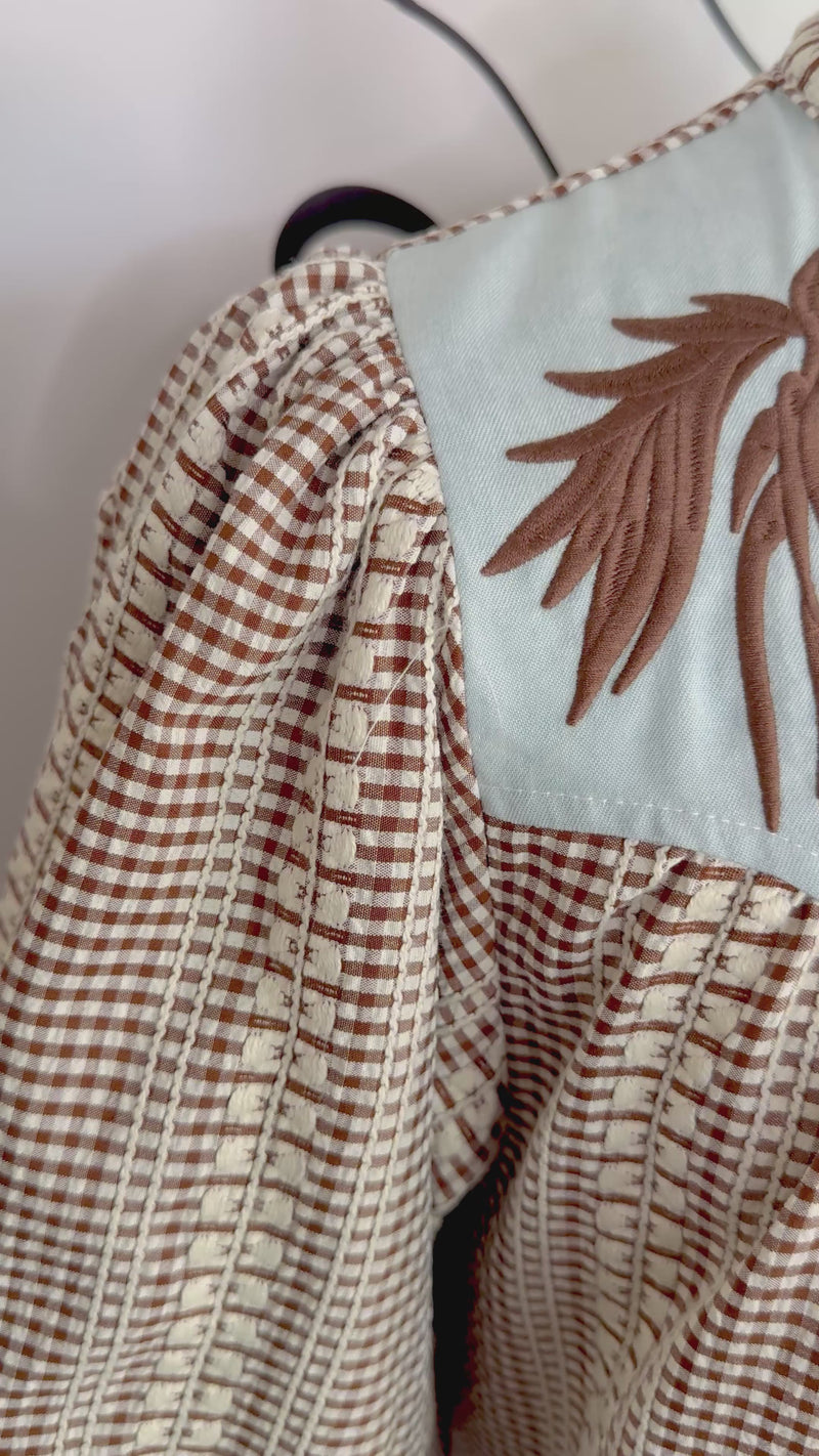 Rogers Top Brown and Blue Western Embroidered Horse Mannequin video