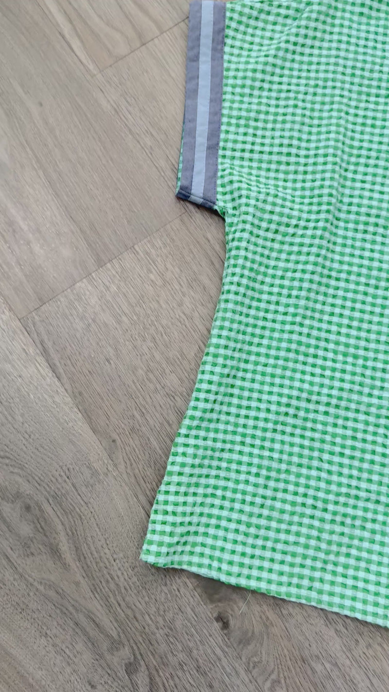 Hudson Top Gingham THML Top with Zipper Close Up Video