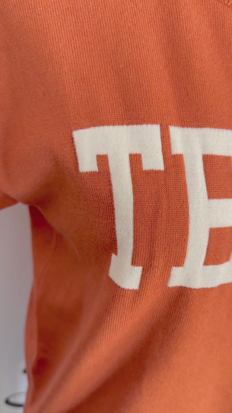 Texas Short Sleeve Sweater Burnt Orange Front Video