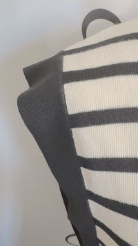 Weekend Black and Cream Striped Maxi Dress Entro Mannequin Video