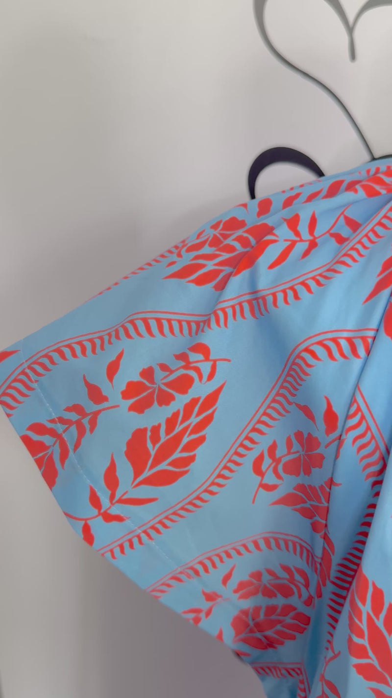 Margot Blue and Orange Block Print Floral Dress Pinch video 1